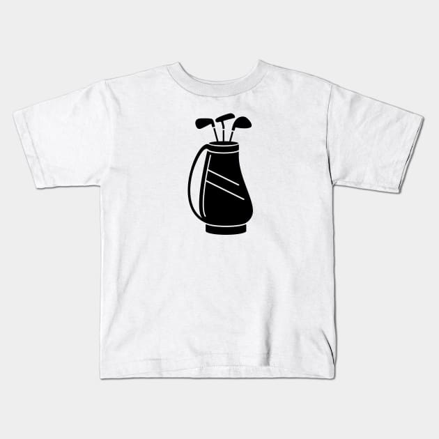 Golf Bag With Golf Clubs Kids T-Shirt by THP Creative